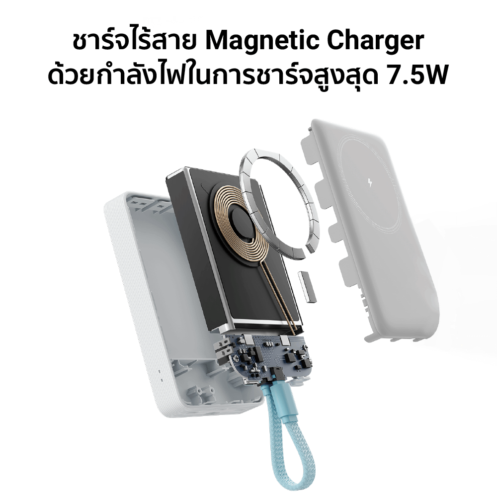 แบตเตอร์รี่สำรอง CUKTECH AURA WPB100L สีขาว 10000 MAH (รองรับเทคโนโลยีชาร์จไร้สาย)_10